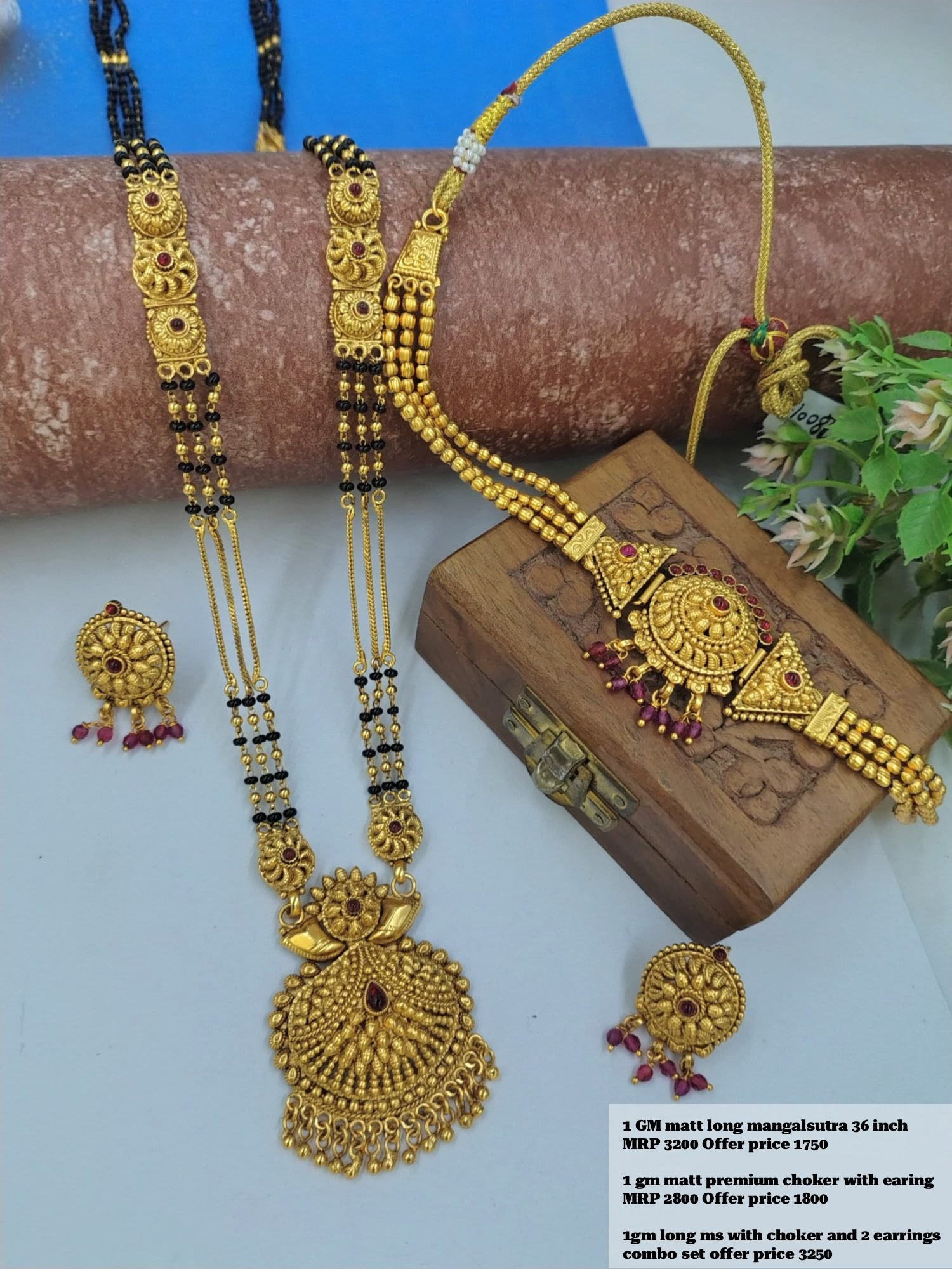 1 Grm Long mangalsutra Matt finished (LM08)