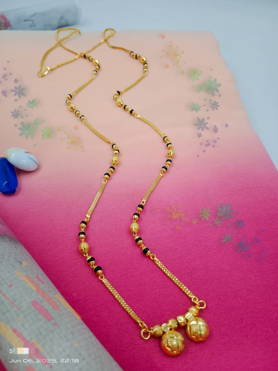 1 gm Long Mangalsutra single line gold plated premium quality (LMF)