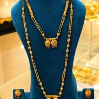 1 Grm Temple Polish Long mangalsutra Vati  Combo Set (E)